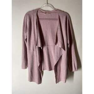 Eileen Fisher Dusty Pink Linen Blend Open Cardigan Sweater Size Medium